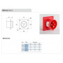 Embase mâle 3P+T 16A 380V étanche IP44 ou IP67 à encastrer IDE
