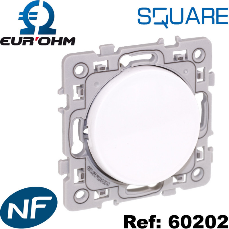 EUROHM Square Bouton poussoir lumineux/témoin blanc - 60205