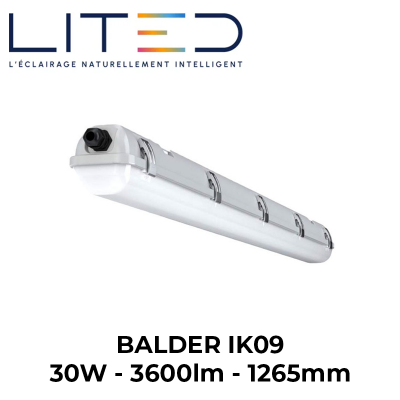 Réglette industrielle étanche BALDER IK09 30W 4000K LITED