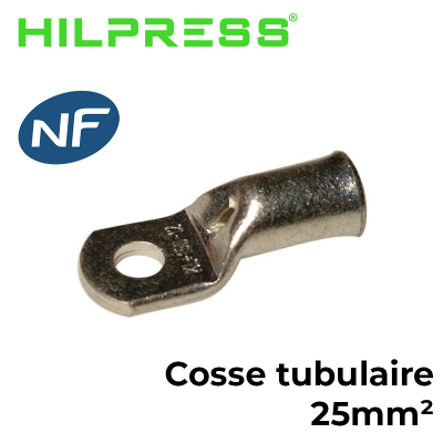 Cosses tubulaires cuivre 25mm² certifié NF HILPRESS