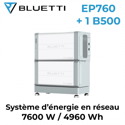 Système d'énergie en réseau | EP760 + 1 B500 | 4960 Wh Bluetti