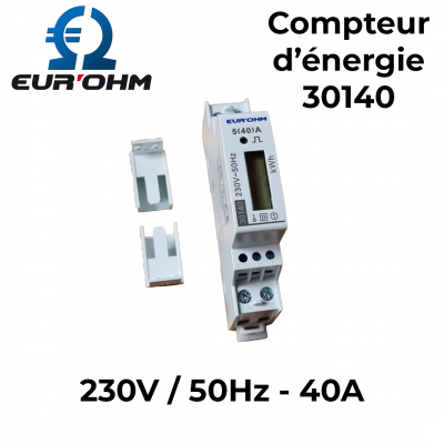 Compteur d'énergie monophasé - 230V - 40A EUR'OHM