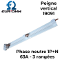 Peigne vertical 1P+N - 63A - 3 rangées EUR'OHM