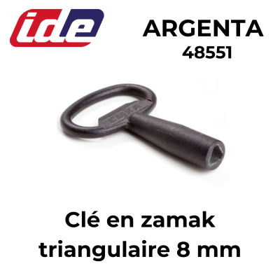 Clé zamak triangulaire 8mm IDE