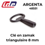 Clé zamak triangulaire 8mm IDE