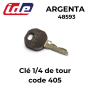 Clé quart de tour de type boîte aux lettres code 405 pour coffret Argenta IDE