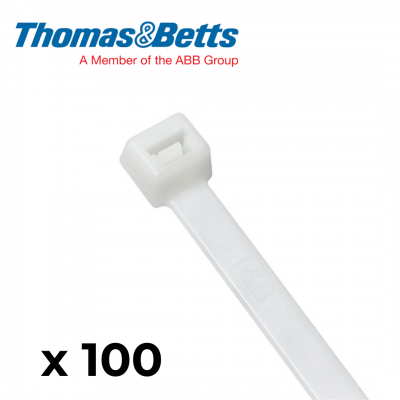 Collier serre câble électrique blanc en nylon ABB THOMAS & BETTS