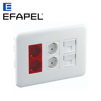 Poste de travail à encastrer 3x4 modules blanc EFAPEL