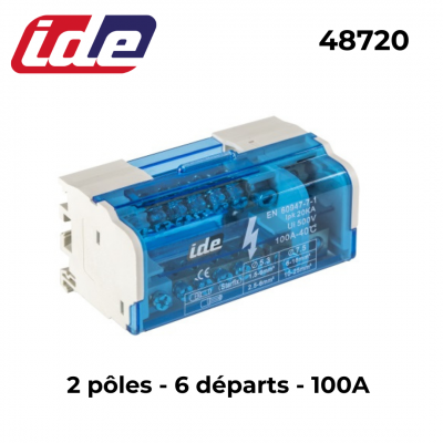 Répartiteur bipolaire 100A ou 125A - 6 à 14 entrées IDE