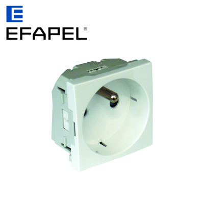 Prise de courant 2P+T 2 modules - 16A 250V - blanc ou noir EFAPEL