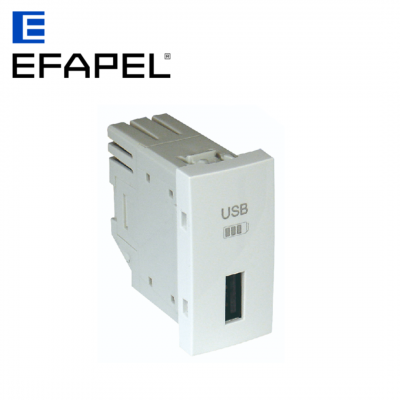 Chargeur USB type A - 1 module pour goulotte EFAPEL