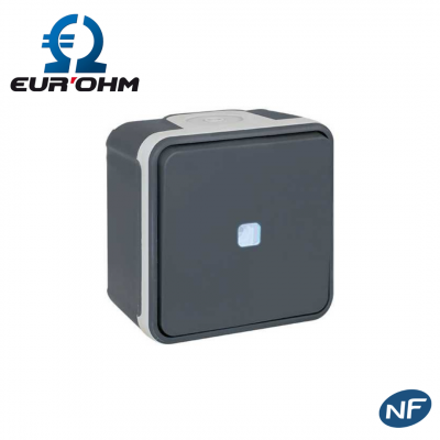 Interrupteur étanche bouton poussoir avec témoin lumineux en saillie IP55 EUR'OHM