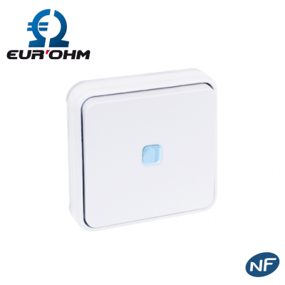 Interrupteur étanche bouton poussoir avec témoin lumineux encastrable IP55 EUR'OHM