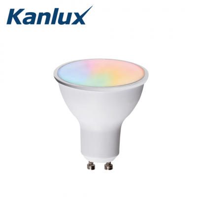 Ampoule LED GU10 connectée 4,7W 325lm RGB et programmable via application mobile KANLUX