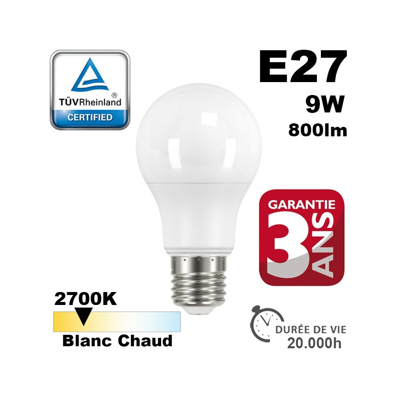 Ampoule LED E27 2700K Garantie 3 ans à 2€