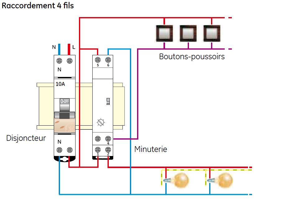 schéma branchement câblage minuterie  Câblage électrique maison, Schéma  électrique, Shema electrique