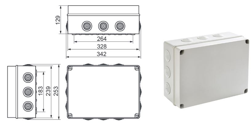 Boîte de Jonction Externe en Plastique, 158×90×60mm ABS Etanche IP65  Connecteurs Boîte de Dérivation étanche Rectangulaire Electrique Universel  pour Extérieur ou Intérieur : : Bricolage